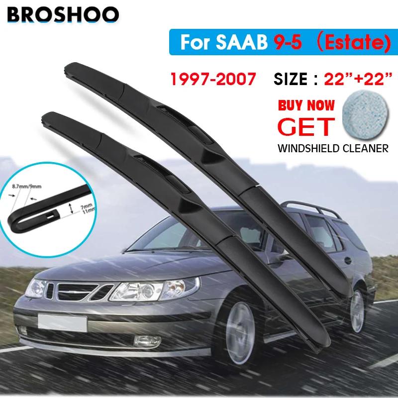 Car Wiper Blade For SAAB 9-5(Estate) 22+22 1997-2007 Atuo Windscreen Windshield Wipers Blades Window Wash Fit Hook A